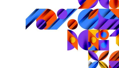 Neo memphis geometric pattern with circles, squares and lines. Pop art abstract Illustrazione stock