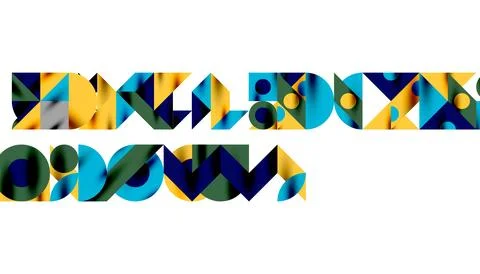 Neo memphis geometric pattern with circles, squares and lines. Pop art abstract Stock Illustration