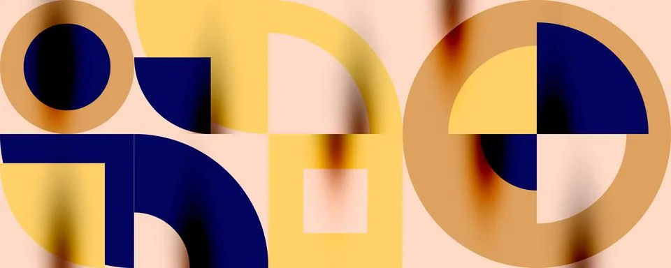 Neo memphis geometric pattern with circles, squares. Pop art abstract background Illustrazione stock