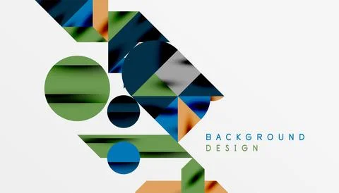 Neo memphis geometric pattern with circles, squares and lines. Pop art abstract Stock Illustration