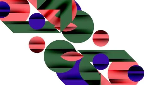 Neo memphis geometric pattern with circles, squares and lines. Pop art abstract Stock Illustration