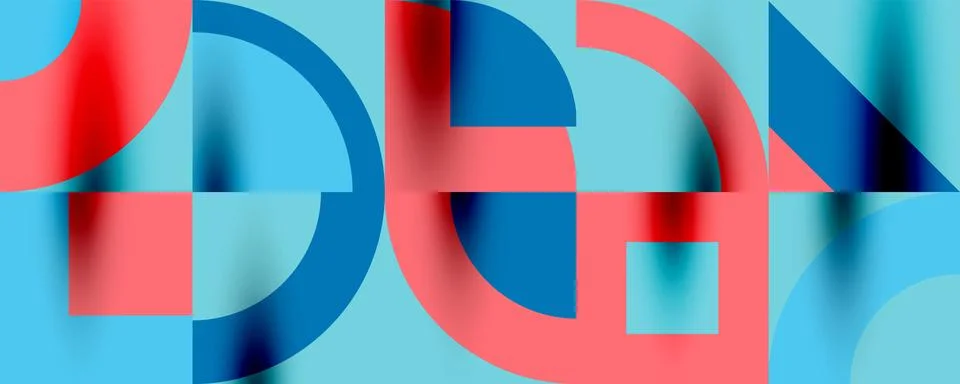 Neo memphis geometric pattern with circles, squares. Pop art abstract background 스톡 일러스트