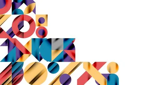 Neo memphis geometric pattern with circles, squares and lines. Pop art abstract イラスト素材