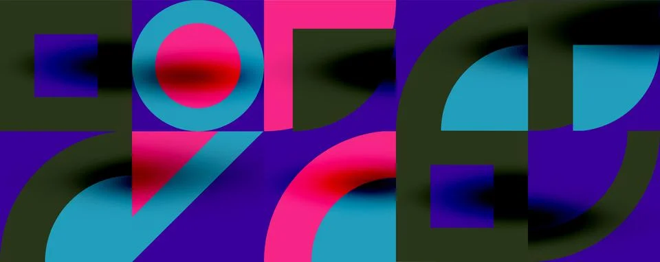 Neo memphis geometric pattern with circles, squares. Pop art abstract background 스톡 일러스트