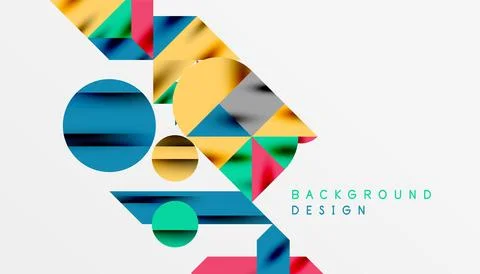 Neo memphis geometric pattern with circles, squares and lines. Pop art abstract 스톡 일러스트