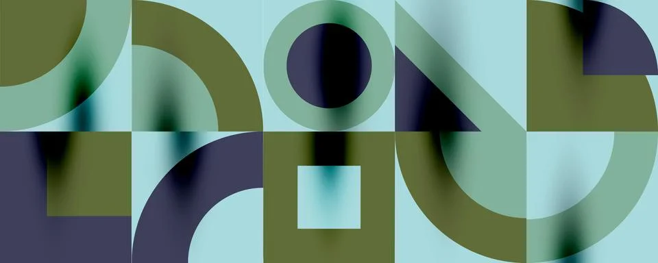 Neo memphis geometric pattern with circles, squares. Pop art abstract background Stock Illustration