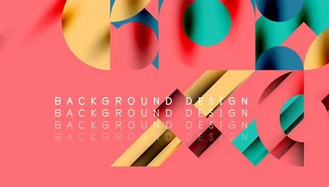 Neo memphis geometric pattern with circles, squares and lines. Pop art abstract 스톡 일러스트
