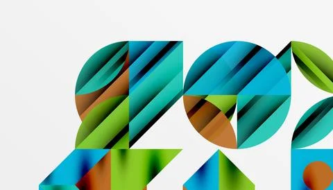 Neo memphis geometric pattern with circles, squares and lines. Pop art abstract イラスト素材