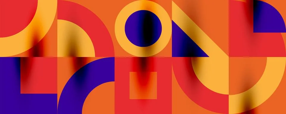Neo memphis geometric pattern with circles, squares. Pop art abstract background イラスト素材