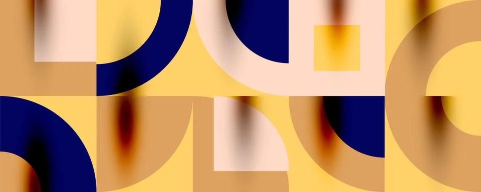 Neo memphis geometric pattern with circles, squares. Pop art abstract background Stock Illustration