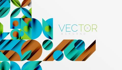 Neo memphis geometric pattern with circles, squares and lines. Pop art abstract Illustrazione stock