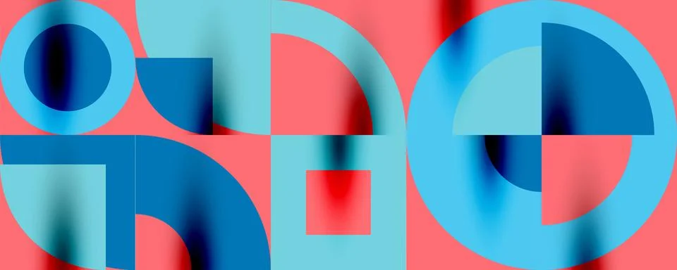 Neo memphis geometric pattern with circles, squares. Pop art abstract background Stock Illustration
