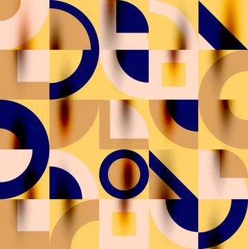 Neo memphis geometric pattern with circles, squares. Pop art abstract background Illustrazione stock