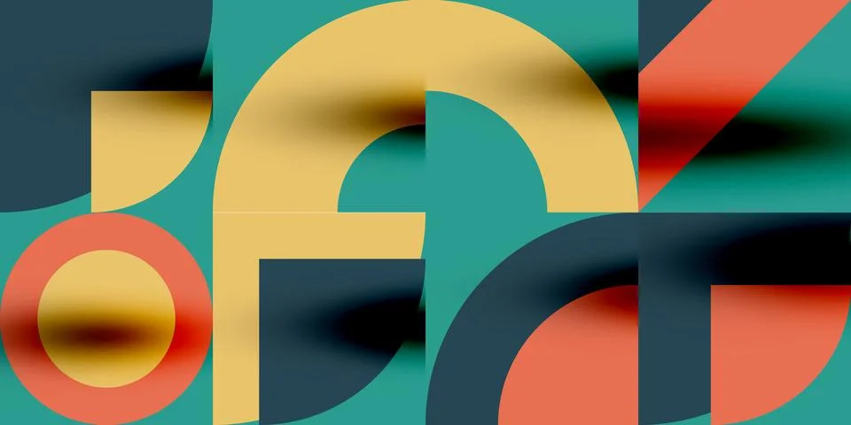 Neo memphis geometric pattern with circles, squares. Pop art abstract background 스톡 일러스트
