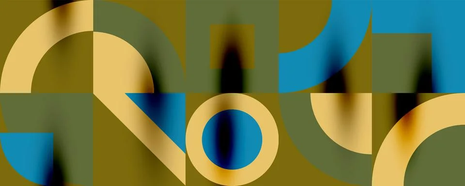 Neo memphis geometric pattern with circles, squares. Pop art abstract background Stockillustratie