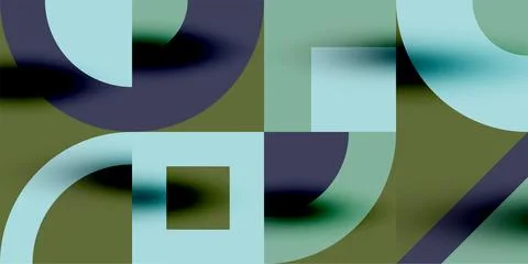 Neo memphis geometric pattern with circles, squares. Pop art abstract background 库存插图
