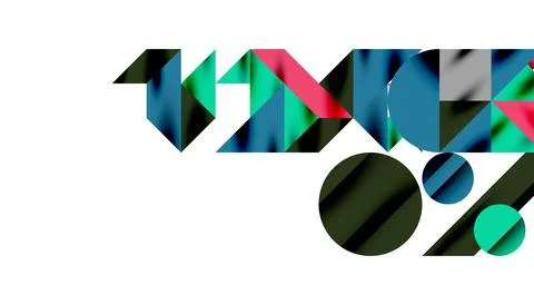 Neo memphis geometric pattern with circles, squares and lines. Pop art abstract Stock Illustration