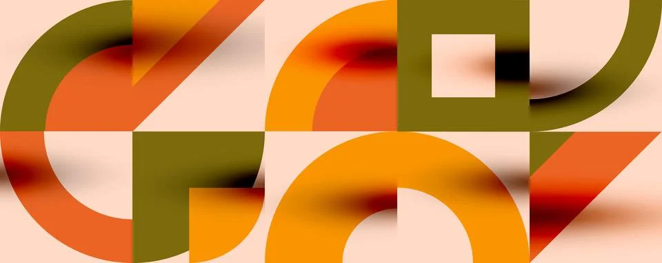 Neo memphis geometric pattern with circles, squares. Pop art abstract background イラスト素材