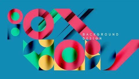 Neo memphis geometric pattern with circles, squares and lines. Pop art abstract Stock Illustration