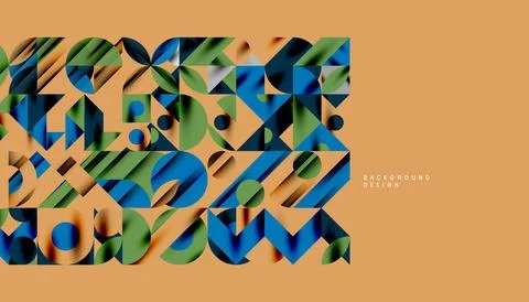 Neo memphis geometric pattern with circles, squares and lines. Pop art abstract 库存插图