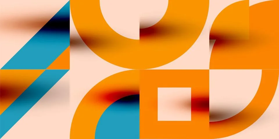 Neo memphis geometric pattern with circles, squares. Pop art abstract background Illustrazione stock