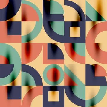 Neo memphis geometric pattern with circles, squares. Pop art abstract background Illustrazione stock
