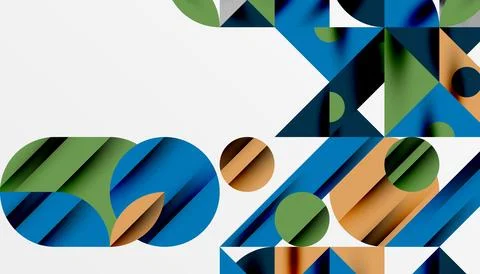 Neo memphis geometric pattern with circles, squares and lines. Pop art abstract イラスト素材