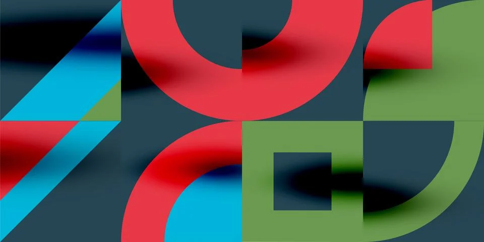 Neo memphis geometric pattern with circles, squares. Pop art abstract background Stock Illustration