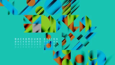 Neo memphis geometric pattern with circles, squares and lines. Pop art abstract Stock Illustration