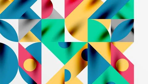 Neo memphis geometric pattern with circles, squares and lines. Pop art abstract 스톡 일러스트