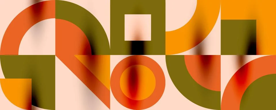 Neo memphis geometric pattern with circles, squares. Pop art abstract background Stockillustratie