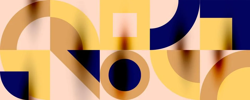 Neo memphis geometric pattern with circles, squares. Pop art abstract background 스톡 일러스트