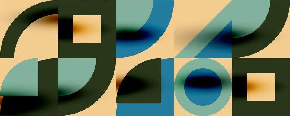 Neo memphis geometric pattern with circles, squares. Pop art abstract background イラスト素材
