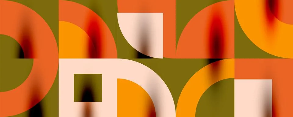 Neo memphis geometric pattern with circles, squares. Pop art abstract background Stock Illustration