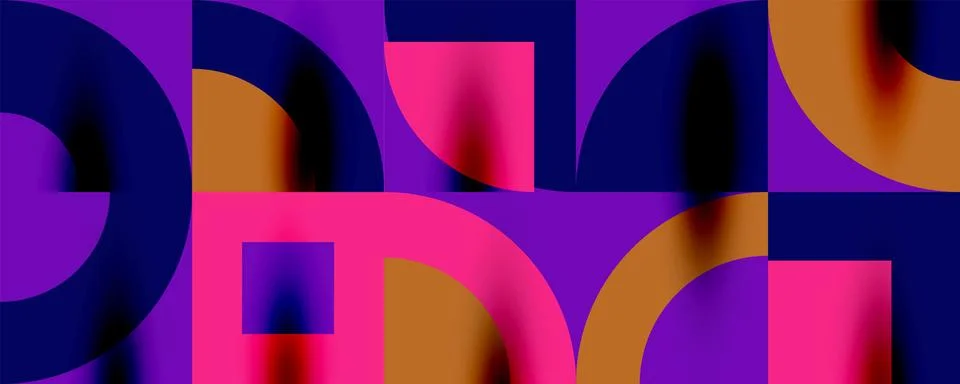 Neo memphis geometric pattern with circles, squares. Pop art abstract background Stock Illustration