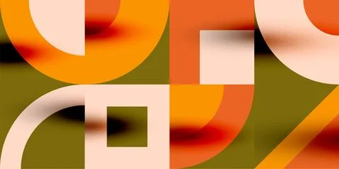 Neo memphis geometric pattern with circles, squares. Pop art abstract background Stock Illustration