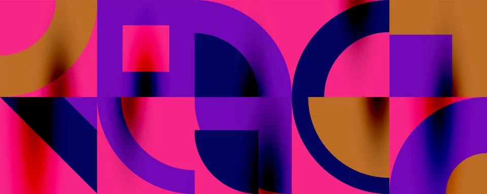 Neo memphis geometric pattern with circles, squares. Pop art abstract background 스톡 일러스트