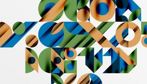 Neo memphis geometric pattern with circles, squares and lines. Pop art abstract Stock Illustration