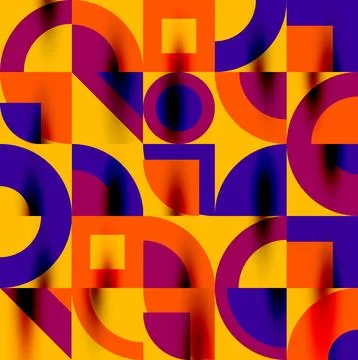 Neo memphis geometric pattern with circles, squares. Pop art abstract background Stock Illustration