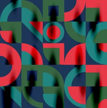 Neo memphis geometric pattern with circles, squares. Pop art abstract background Stock Illustration