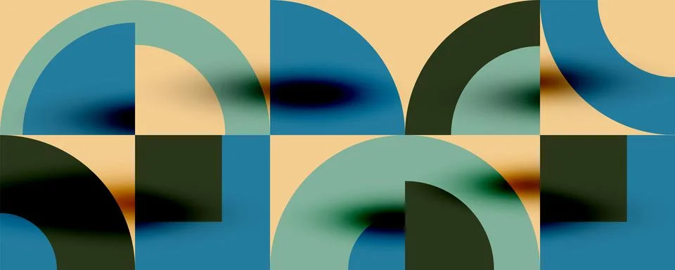 Neo memphis geometric pattern with circles, squares. Pop art abstract background Stock Illustration