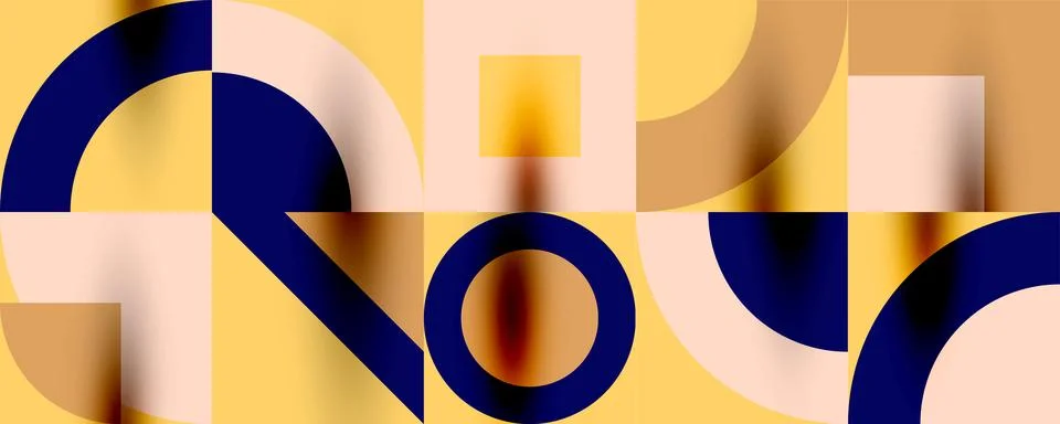 Neo memphis geometric pattern with circles, squares. Pop art abstract background 스톡 일러스트