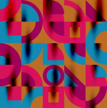 Neo memphis geometric pattern with circles, squares. Pop art abstract background 스톡 일러스트