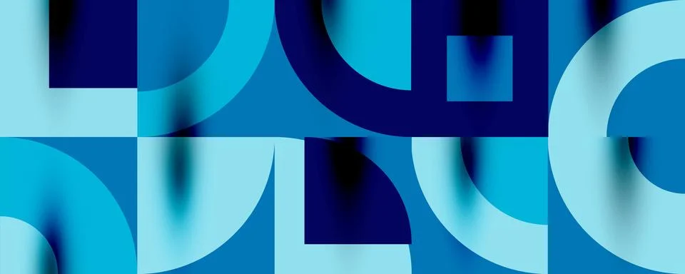 Neo memphis geometric pattern with circles, squares. Pop art abstract background Stock Illustration