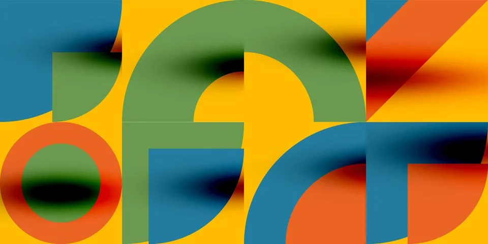 Neo memphis geometric pattern with circles, squares. Pop art abstract background 스톡 일러스트