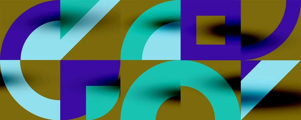 Neo memphis geometric pattern with circles, squares. Pop art abstract background Illustrazione stock