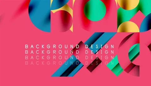 Neo memphis geometric pattern with circles, squares and lines. Pop art abstract Stock Illustration