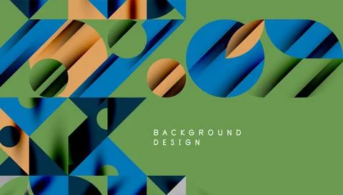 Neo memphis geometric pattern with circles, squares and lines. Pop art abstract Stock Illustration