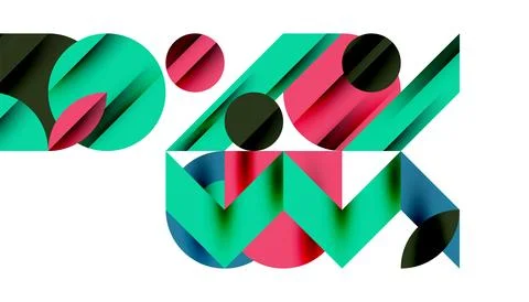 Neo memphis geometric pattern with circles, squares and lines. Pop art abstract Stock Illustration