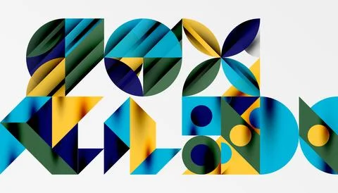 Neo memphis geometric pattern with circles, squares and lines. Pop art abstract 库存插图